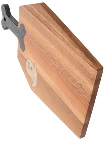 IMIKEYA Tagliere in Legno di Acacia per Pizza e Salumi Vassoio da Portata Rustico con Manico per Formaggio Pane Verdure Decorativo per Feste