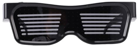 Asixxsix LED Leuchtbrille, 4 farbige APP gesteuerte Partybrille zum Leuchten im Dunkeln für und Erwachsene, Neon Blinkparty für Geburtstag, Karneval, Silvester Dekoration