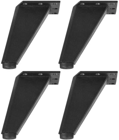 COLLBATH 4 pezzi Piedini in Alluminio Regolabili per Mobili Supporto Solido per Divani Tavolini e Mobile Bagno Gambe Resistenti e Facili da Installare Design Nero Opaco