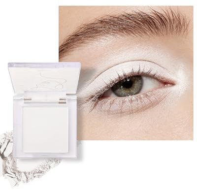 White Matte Lidschatten Palette,Weiß Wasserfest Metallic Creme Eyeshadow