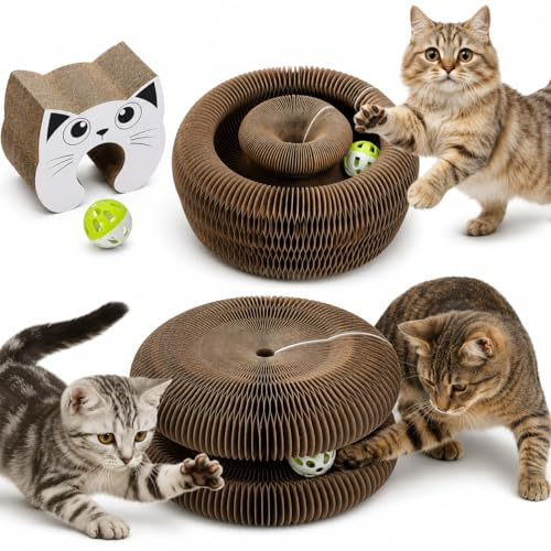 Katzenspielzeug Selbstbeschäftigung Katze, Verformbares Kratzspielzeug | Mit Spielball und flexiblem Design – verschiedene Formen zum Erkunden, Verstecken und Spielen für Katzen.