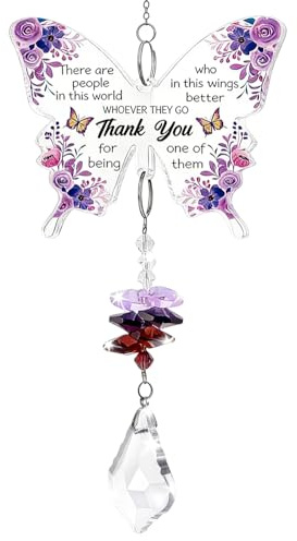 Atrapasol de Cristal de Mariposa, Amigo Regalo, Decoración de Acrílico con Forma de Mariposa, Colgante de Atrapasueños de Cristal, Decoraciones de jardín al Aire Libre