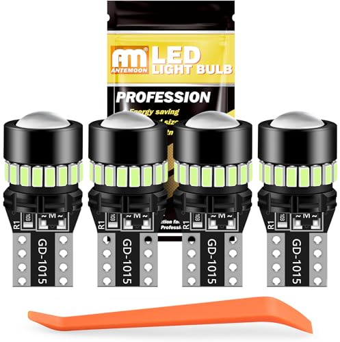 ANTEMOON Lampadine T10 W5W LED 12V 24V Blu Ghiaccio 194 501 168 2825 Wedge Luci Posizione LED Canbus Senza Errori Luci Interne Auto Lampada Porta Lettura Soffitto Interior Luce Targa, 4Pcs
