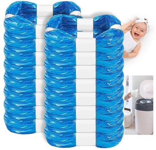 KALBIGRO 16 Piezas Recambios para Contenedor de Pañales, Compatibles con Tommee Tippee y Angelcare, Bolsas de Papelera para Bebé con Aroma a Limón, Casete para Twist & Click, Litter Locker II