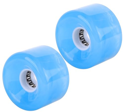 Homoyoyo 2 Stück Pu Skateboard Rollen Bruchfest und Langlebig Austauschbare Skateboard Räder für Longboard Cruiser Einfache Montage Blau