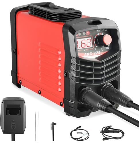 Saldatrice Inverter MMA 120A, Saldatrice Elettrodo IGBT Portatile con Display LED – Dotazione Completa: Spazzola di Filo, Maschera e Elettrodo – Ideale per Casa, Officina e Fai-da-te Professionale