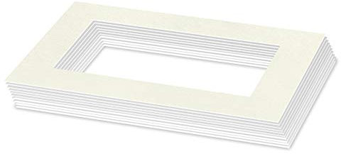 Bildershop-24 10x Passepartout Cremeweiß in 30 X 40 cm Außenmaß mit Ausschnitt für Bildgröße 20 X 30 cm