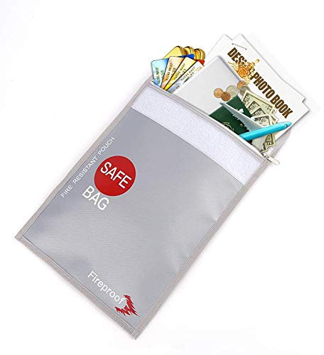 ISOP Feuerfeste Dokumententasche 15x11 – Feuer- und wasserresistente Tasche | Sichere Aufbewahrung für Dokumente, Geld, Schmuck, Reisepässe & Wertsachen | Organizer für Zuhause, Büro & Reisen