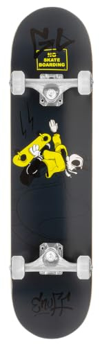 7.25 x 29.5 Enuff Skully - Black - Mini Size Complete Skateboard - 7 Ply Maple Deck with Decade Trucks, 54mm 90A High Rebound Wheels, ABEC-9 Bearings, Perfect for Young Skaters