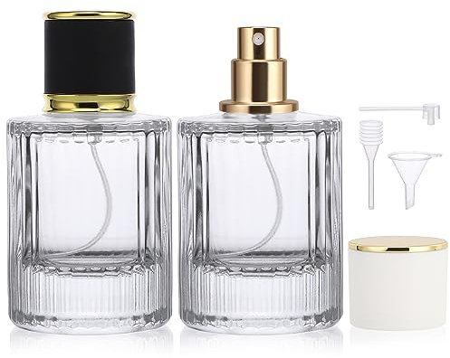 Segbeauty Parfum Zerstäuber für Unterwegs, Parfümzerstäuber Nachfüllbar, Parfümzerstäuber 50ml, Parfum Flakon Leer für Damen und Herren (2 Stück)