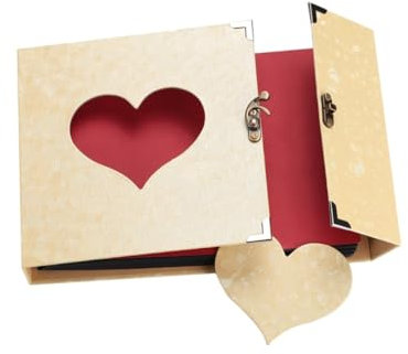 IMIKEYA Vintage Fotoalbum Mit Selbstklebenden Seiten Beige Scrapbook Für Hochzeiten Romantisches Design Mit Herz- Für Erinnerungen Und