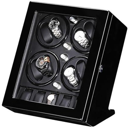 Automatischer Uhrenbeweger Für 8 Wicklungen 5 Lagerplätze 4 Geschwindigkeiten Aufbewahrungskoffer Für Mechanische Uhren Mit Automatikaufzug Uhren Rotation Dispay Box Mit Leisem Mabuchi-Motor ( Color :
