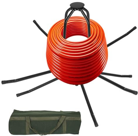 Rohrhaspel Abroller für Fußbodenheizungsrohr, Stahl Fußbodenheizungs-Rohrwickler 200kg - Verstellbarer Rohrroller mit Tragetasche (2-Stufen Durchmesser) für PEX/PERT Rohre