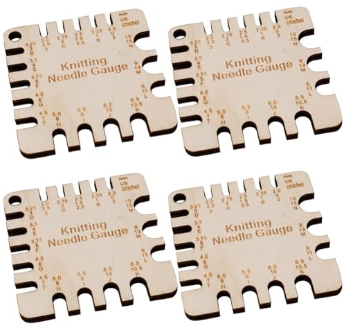 CABODYALS 4 Stück 63mm Stricknadel Messwerkzeug Maschenmessgerät Messwerkzeuge Quadratisches Holzmaß Spinnkontrollkarte Häkelnadel Garnwickel Führungsbrett Zum Messen von Spinnern WPI Supply