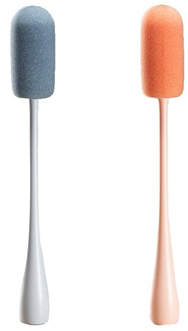 Yifaose Juego De Cepillos para Tazas (2 Piezas) Cepillo Limpiador con Esponja SuaveCepillo Limpiador De Botellas DeportivasCepillo De Mango Largo para Tazas-Blue||26 * 5.5cm