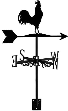 BGFYUSF Girouette en métal en Forme de Coq， girouette en Forme d'animal avec Support de Toit， décoration de Jardin en Forme de Coq Faite à la Main pour décoration de，Rooster