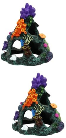 Sosoport 2 Pièces Aménagement Paysager D'aquarium Grotte à Poissons pour Aquarium Décor De Rocaille D'aquarium Cachette De Poisson Décoration Aquarium Montagne Refuges Titulaire