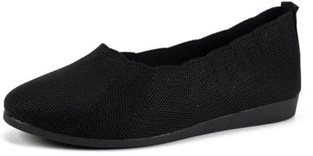 Ballerines pour femme - Chaussures d'été plates - Chaussures basses élégantes pour femmes et filles - Espadrilles sportives confortables - Pour dirndl - Pieds nus - Mode de loisirs, 02 noir., 38 EU