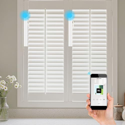 Zigbee Plantation Shutters Motor for Motorized Plantation Shutters and Automatic Curtain Opener, Requires Tuya Zigbee Hub (Motor with 16-Channel Remote)