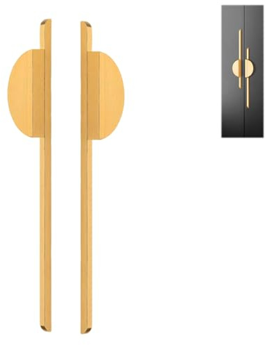 Fayemint 2 Piezas Manijas de Gabinete Semicírculo, Manijas para Cocina Doradas, Distancia Entre Agujeros 288 mm, con Tornillos, para Armarios, Cómodas, Armarios（Oro）