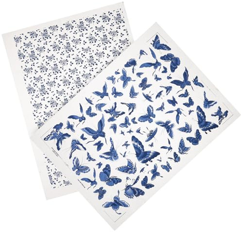 IWOWHERO Carta Transfer Professionale e Decalcomania in Ceramica sotto Smalto, Carta da Trasferimento Chic per Argilla, Resistente e Facile da Tagliare, per Decorazioni Fai da Te