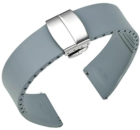 dayeer Fluorelastomer-Uhrenarmband für Omega-Uhrenarmband für Longines(Grays,18mm)