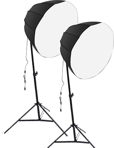Plyisty 2 Ensembles Kit D'éclairage Softbox avec Ampoule 85 W, Trépied de 2,1 M et Lumières de Studio Télécommandées pour la Photographie/Enregistrement Vidéo/Diffusion en Direct/Prise (Prise UE)