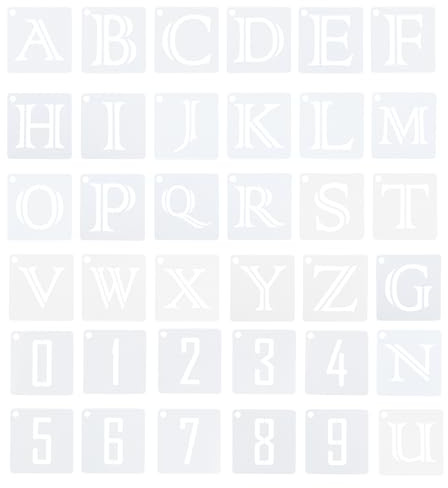 SMASOLO Pochoirs de Lettres et Chiffres DIY 36 Pièces en Pet Écologique Blanc, 7,6 Cm, Réutilisables et Lavables, Modèles de Peinture Créatifs pour Garçon et Filles, Loisirs Artistiques