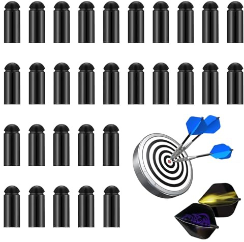 ZY-otu 35 Stück Aluminium Dart Flight Protector Schwarz, 90 Grad Fest Installiert, Leichter Metal Flightschoner Dartflug Schützer