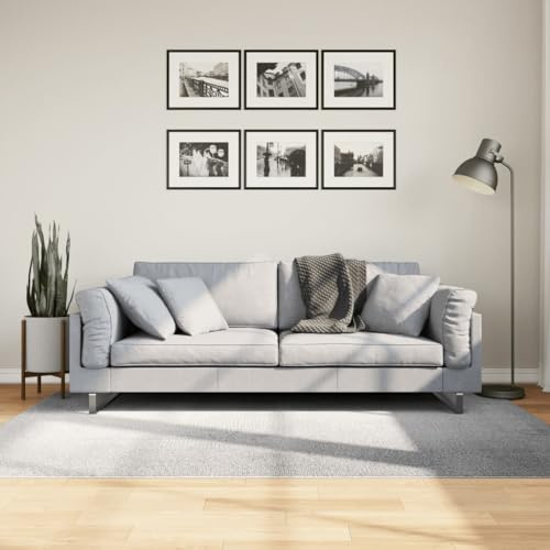 XHNIFBN Grau Kurzflor Teppich 140x200 cm mit Rutschfester Unterseite Modernes 3D Design Maschinenwaschbarer Bodenbelag aus 100% Polyester für Wohnzimmer Schlafzimmer und Flur