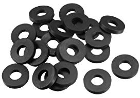 sourcing map 20 Stück Gummi Unterlegscheiben 18mm AD 8mm ID 3mm Dicke | für Wasserschlauch Wasserhahn