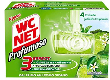 WC Net - 3Effect, Detergente per WC, LIME Fresh, 4 tavolette - 136 g
