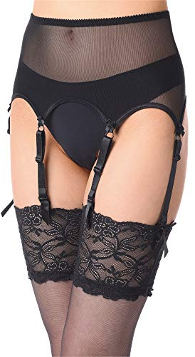 Merry Style Damen Strumpfgürtel MS10191GA (Schwarz2, L)