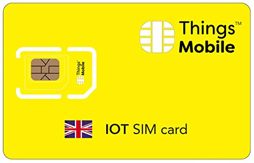 DATEN-SIM-Karte IOT UK - Things Mobile - mit weltweiter Netzabdeckung und Mehrfachanbieternetz GSM/2G/3G/4G. Ohne Fixkosten und ohne Verfallsdatum. 10 € Guthaben inklusive