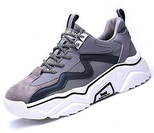 Annvia Scarpe Antinfortunistiche Donna Leggere Estive,Comode Scarpe da Lavoro Uomo Antiscivolo Bianche Cucina Traspiranti Punta in Acciaio Scarpe Grigio 36
