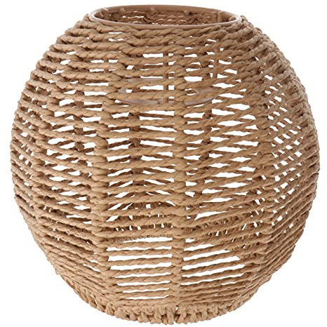 Boho Rattan Lampenschirm Hängelampe Stehlampe Papierlampenschirm Pendelleuchtenschirm Korblampen Hängend Laterne Tischleuchte Ersatzschirm Lampenschirm Zubehör für Tischlampe Hängeleuchten