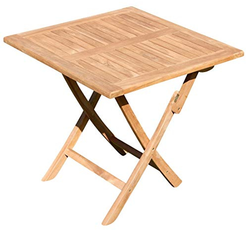 ASS ECHT Teak Holz Teaktisch Klapptisch Holztisch Gartentisch Garten Tisch in verschiedenen Größen zum Klappen von Größe:80x80cm