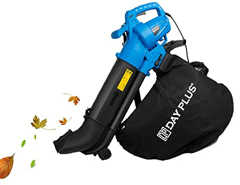 Leaf Blower Vacuum, 3 in 1 3500W Electric Garden Blower/Vacuum Shredder with Wheels 35L Leaf Collection Bag,10m Cable, 10:1 Shredding Ratio, Handheld Leaf Blowers for Patio, Leaves and Snow Blowing