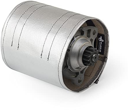 FLASLD Couvre-protection thermique pour démarreur 7 x 24 - Enveloppe isolante haute température en aluminium et fibre de verre auto-agrippante