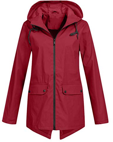 Spolverino Pioggia Impermeabile da donna con cerniera color block Giacca da montagna leggera oversize con cappuccio Giacca antivento da esterno Piumino Sport