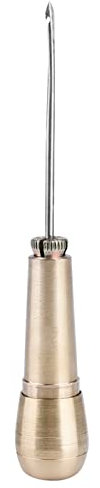 Needle for Sewing, 3 Needles Copper Handle Sewing Leather Tool R Shoes by Hand Awl Leather Shoe Repair