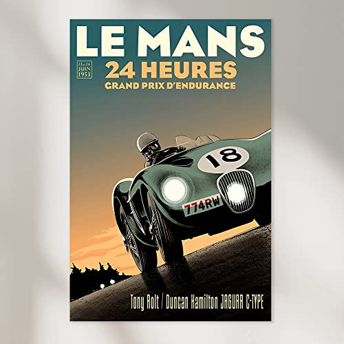Dekomundo Grand Prix Vintage Affiche Reproduction Retro Images Décoration Murale Moderne 01 50x70cm