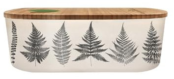chic.mic bioloco plant lunchbox oval (black and white leaves)