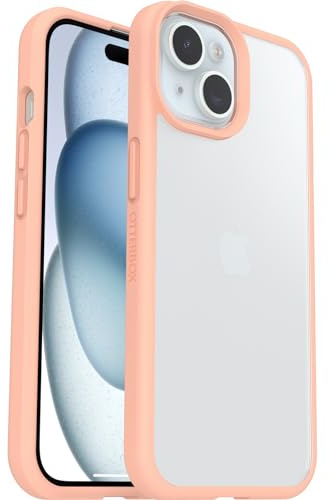 OtterBox React Series Case for iPhone 15, Shockproof, Drop proof, Ultra-Slim, Protective Thin Case, Tested to Military Standard, Clear/Peach