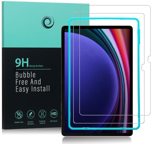 Ibywind Protector de pantalla para Samsung Galaxy Tab S9+/Tab S9 Plus/Tab S9 FE+/Tab S10+/Tab S10 Plus 12.4,con 2 piezas de Cristal Templado,Protector de pantalla de dureza 9H