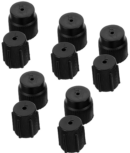 GRIRIW Kit De 10 Bouchons De Valve De Climatisation Voiture Abs Accessoires De Maintenance Auto Bouchon Haute Et Basse Pression Adapté À La Plupart Des Véhicules Facile À Transporter