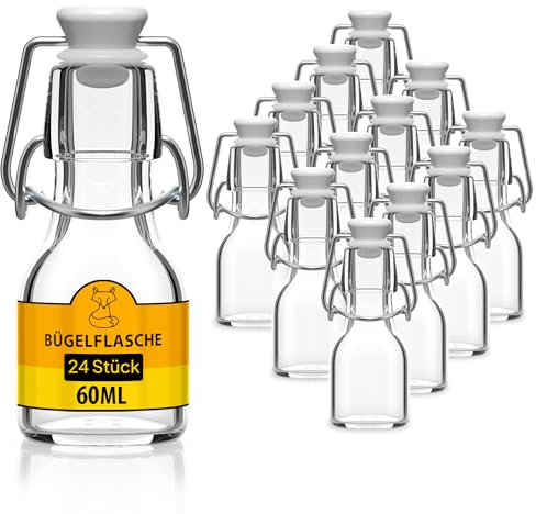 Glasflasche 60ml Glasflaschen zum befüllen Einmachgläser Bügelverschluss leere Flaschen zum befüllen Bügelflaschen Schnapsflaschen Glass bottle Likörflaschen Saftflaschen