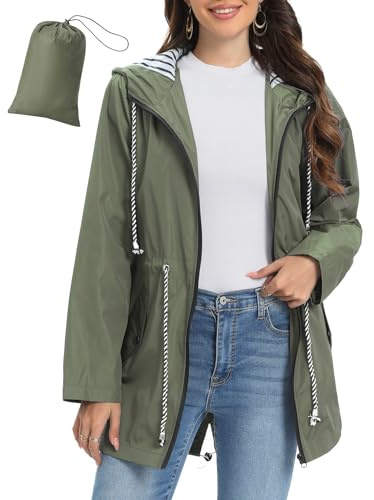 UMIPUBO Vestes Imperméables Femme avec Capuche Zip Poncho Pluie Léger Vêtements de Pluie pour Randonnée Camping Activités