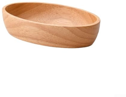 ARMYJY Wooden Dough Bowls For Decor, Oval Farmhouse Counter Fruit Wood Dough Bowl, Oblong Bread Decorative Bowls for Dining Room Coffee Table(20x12x 4.5cm)