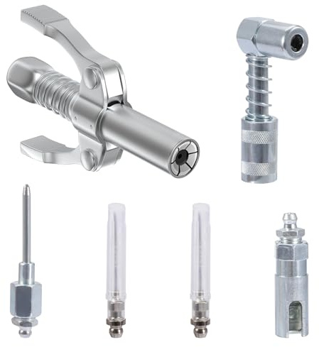 Pindex Embout de Pompe à Graisse Manuelle avec Aiguille, Coupleur Rapide pour Pistolet à Graisse 1/8‘’npt avec Aiguille d'Injecteur, 6pcs